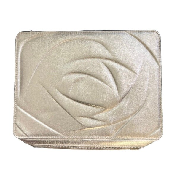 Lancome Metallic Gold color Makeup Bag Case ~ 2023 limited Edition~ with Handle - Picture 1 of 7